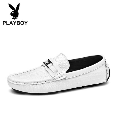 

Playboy повседневная обувь мужская обувь бобов набор ноги открытый вождения обувь ленивый обувь DA71084 темно-синий 42