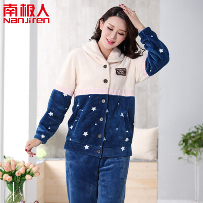

Nanjiren pajamas home service mens long-sleeved couple autumn&winter coral fleece suit