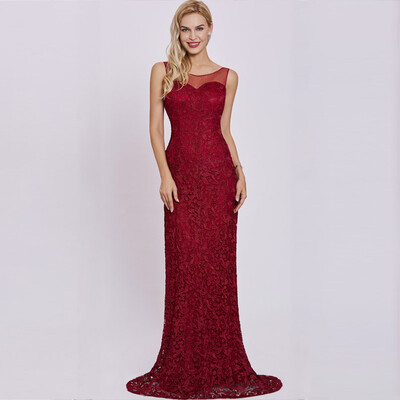 

CAZDZY Кружевное длинное вечернее платье с аппликациями в пол