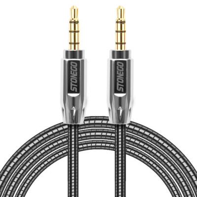 

STONEGO 35mm Auxiliary Audio Cable Male to Male Stereo AUX Cable Zinc Alloy Polished Metal Connectors Stainless steel Cord