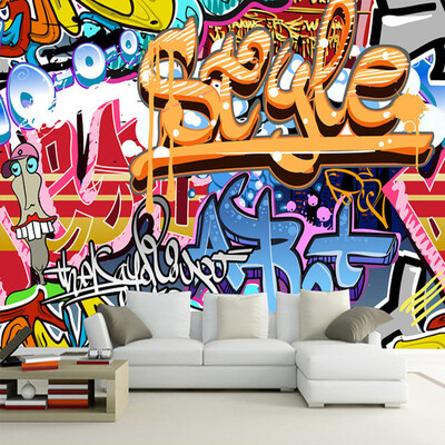 

Custom 3d mural wallpaper Custom large mural graffiti wallpaper background sofa personality living room waterproof wallpaper