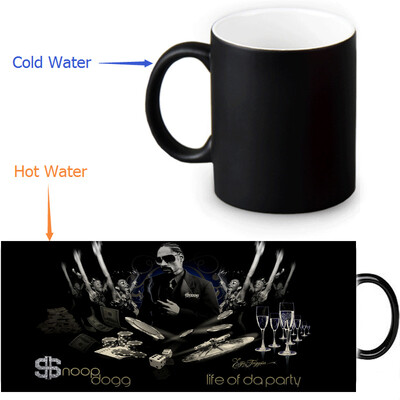 

Snoop Doggy 350мл / 12 унций Heat Reveal Mug Color Change Чашка кофе Чувствительные морфинг-кружки Волшебная чашка для чайных чашек