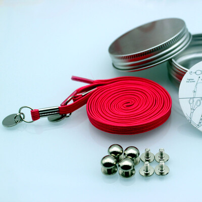 

JUP 3 Pairs High-grade Metal Box Packaging Lazy People Without The Strong Elastic Rubber Shoelaces Locking Shoes Laces Casual