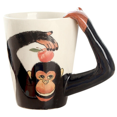 

Fun 3D stereo ceramic mug pure hand-painted animal cup series of orangutans