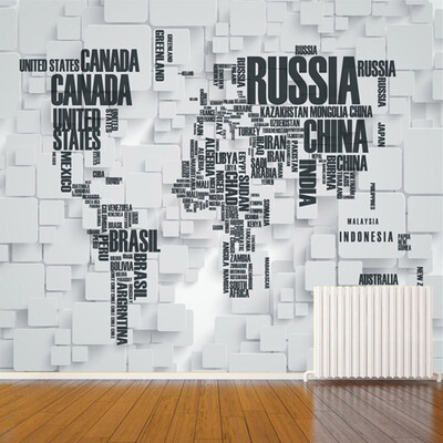 

Custom Mural Wallpaper 3D Stereoscopic Brick Wall World Map Living Room Office Backdrop Home Decoration Wall Art Contact Paper