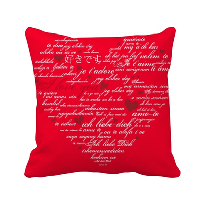 

Heart Shaped I Love You Valentines Day Square Throw Pillow Insert Cushion Cover Home Sofa Decor Gift
