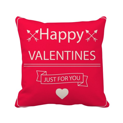 

Happy Valentines Day Just For You Square Throw Pillow Insert Cushion Cover Home Sofa Decor Gift