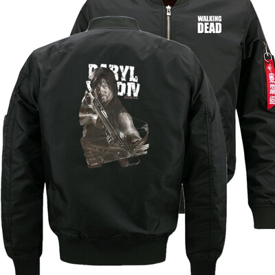 

Walking dead Bomber Flight Flying Jacket Winter thicken Warm Zipper Men Jackets Anime Mens Casual Coat