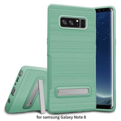 

Samsung Galaxy Note 8 Brushed Case, Hybrid Kickstand Skin Shell Armor Protective Anti Scratch Shock Absorbing Heavy Duty Cover
