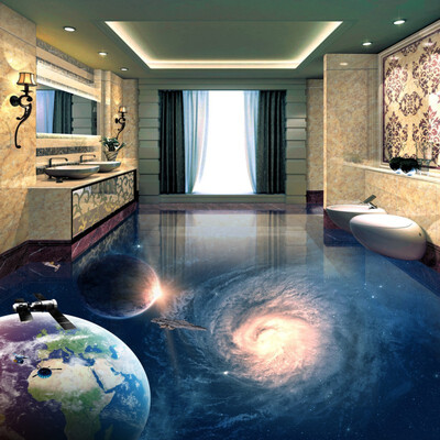 

Free Shipping high quality flooring paste Cosmic Galactic Globe restaurant cafe decoration wear floor wallpaper mural 250cmx200cm