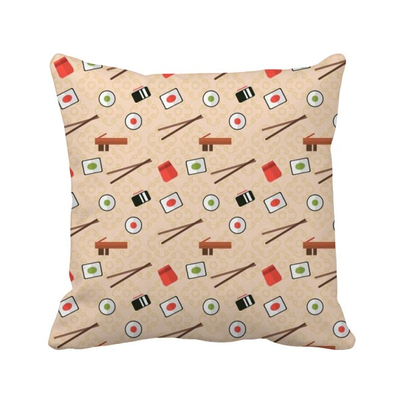 

Japan Pink Sushi Chopsticks Square Throw Pillow Insert Cushion Cover Home Sofa Decor Gift