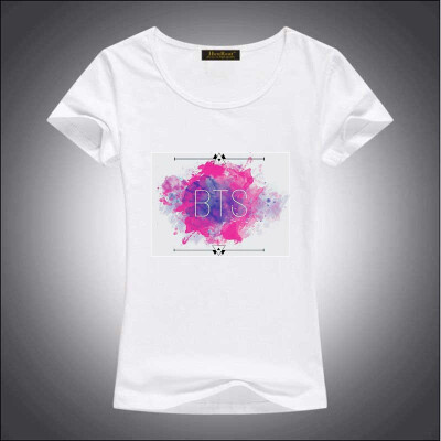 

HenReat High quality silk cotton white solid color short sleeve women BTS print T-shirt