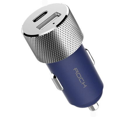 

ROCK H2 Dual USB Автомобильное зарядное устройство Цифровой светодиодный дисплей 5V 3.4A Алюминиевый сплав Быстрое зарядное напряжение Мониторинг для iPhone Samsung
