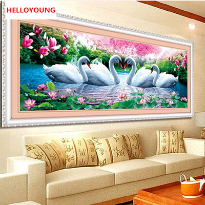 

DIY 5D Swan Eternal Love Round Diamond Painting Cross Stitch Kits Soulmate Diamond Mosaic Home Decor Diamonds Embroidery