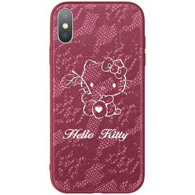 

Hello Kitty Apple iPhone X Mobile Shell Apple 10 Cartoon Cover Все включено Креативная кружевная мягкая раковина