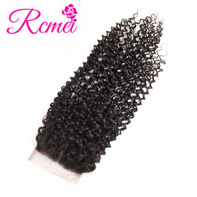 

Rcmei 8A Raw Virgin Hair 3 Part Brazilian Kinky Curly Closures 44 Closure Lace Top Closure Cheap Lace Closure