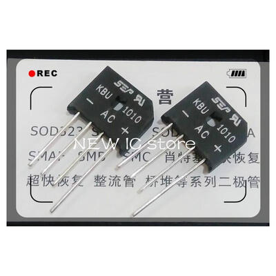 

Free Shipping 50PCS/LOT 10A flat bridge 10A bridge rectifier KBU1010 10A1000V