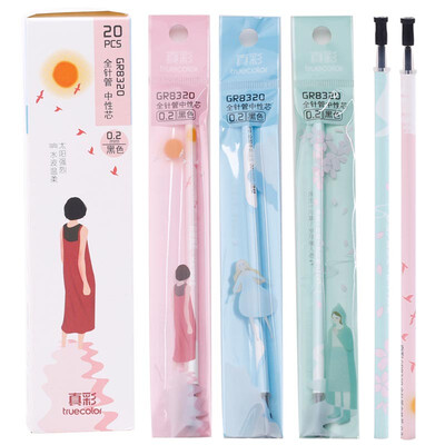 

TRUECOLOR 02mm black full needle head gel pen pen pen refill pen refill student office excellent refill 20 box GR8320