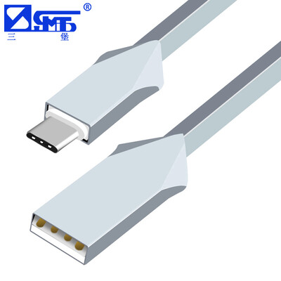 

Sanbao DX-100PK mobile phone charging cable TYPE-C interface zinc alloy knife line pink 1 meter