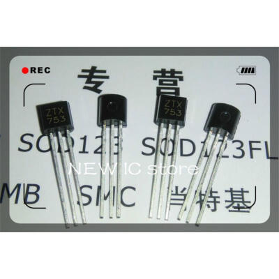 

Free shipping 10PCS ZTX753 TRANS PNP -100V -2000MA TO92-3 ZTX75 753 ZTX7 753 ZTX 753