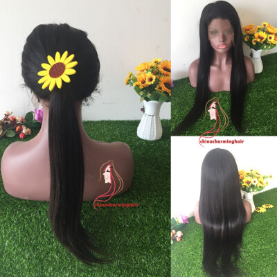 

Silky Straight 360 lace frontal wigs Brazilian human hair wigs Pre Plucked Natural Hairline 150% Density Brazilian virgin hair Glu