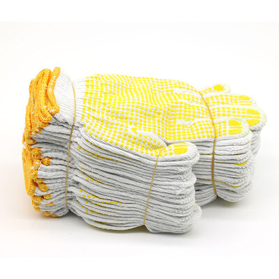 

Forgestar 12 pairs of yellow plastic slip 10 stitch encryption cotton yarn 230mm labor protection gloves labor insurance supplies combination
