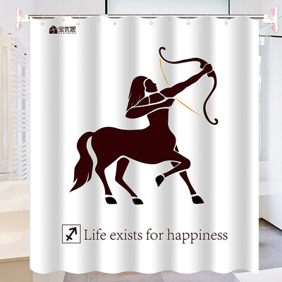 

Bao Youni bathroom curtain thick waterproof mildew shower curtain curtain with shower curtain ring shower curtain without shower curtain rod Leo DQ9086-18