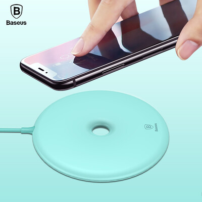 

Baseus Apple X / 8 Беспроводное зарядное устройство iPhoneX / 8Plus / Samsung note8 / S7edge / S8 Donuts Desktop Qi Беспроводная плата для зарядки базовой линии Blue