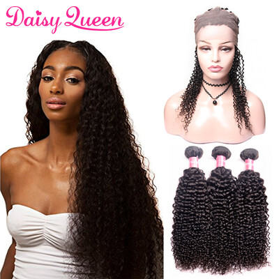 

Brazilian Curly Virgin Hair 360 Lace Frontal Closure With Bundles Curly Human Hair 3 Bundles With Frontal Closure Pre Plucked