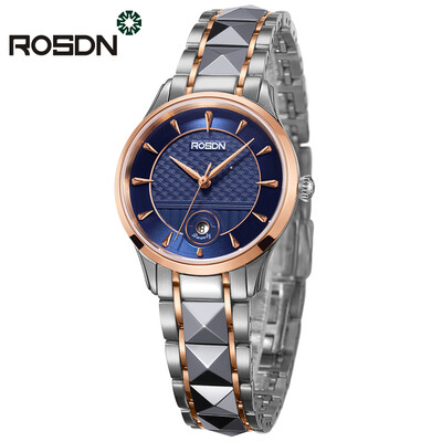 

luxury brand ROSDN lovers watches Women Wrist Watch Men couple Quartz Watch Stainless steel waterproof clock relogio masculino