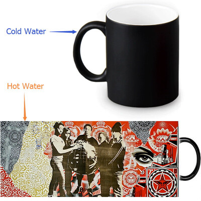 

Шепард Фейри Граффити 350 мл / 12 унций Тепловыражение Кружка Изменение цвета Чашка кофе Чувствительные морфинговые кружки Волшебная чашка для чайных чашек