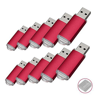 

Fillinlight 10PCS Pack Fresh Shiny Red Color USB Flash Drive USB20 Memory Stick Memory Drive Pen Drive