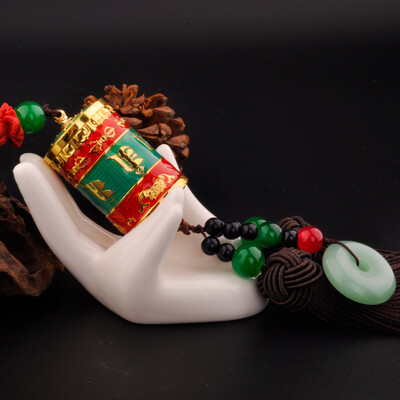 

Snowland impression car pendant car accessories Detian Buddhist alloy prayer wheel rearview mirror prayer wheel pendant