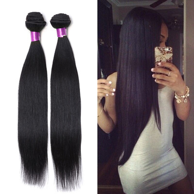

Brazilian Straight Virgin Hair Wefts 3 Bundles Natural Black 100 Unprocessed Brazilian Straight Virgin Human Hair Extensions