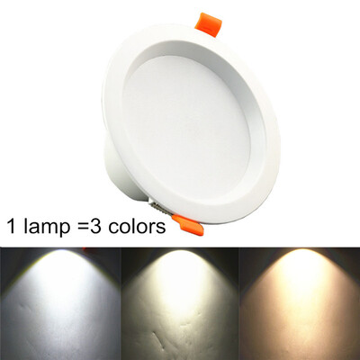 

Downlight 9W Warm / Cool White / Daylight dimming 3colors Светодиодная лампа SMD 5733 Секционное затемнение Светодиодный потолок