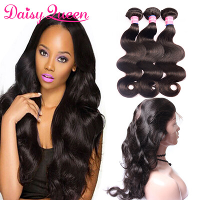 

Pre Plucked 360 Frontal With Bundles 4PCS 8A Cheap Brazilian Body Wave With Closure 360 Lace Frontal With Bundle With Baby Hair