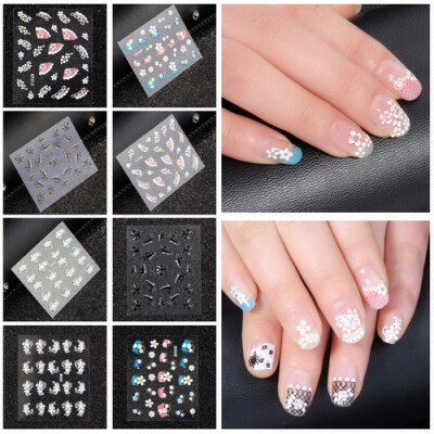 

50 Sheets 3D Design Mix Painted Nail Art Sticker Tips Decals Decorations DIY