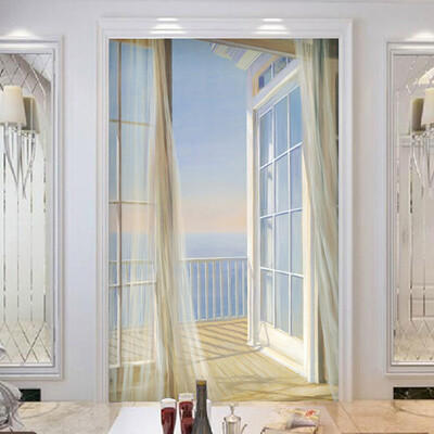 

Custom Wallpaper 3D Expand Space Balcony Scenery Modern Creative Art Wall Mural Entrance Corridor Background Photo Wallpaper