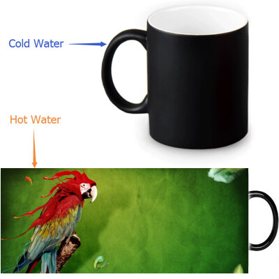 

Parrot 350ml12oz Heat Reveal Mug Color Change Coffee Cup Sensitive Morphing Mugs Magic Mug Milk Tea Cups