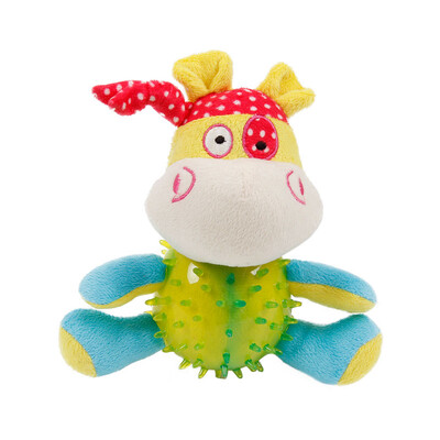 

Yili pet with yellow TPR material dog bite pet plush toy with ringing teeth tooth molars Teddy bullfighting toy