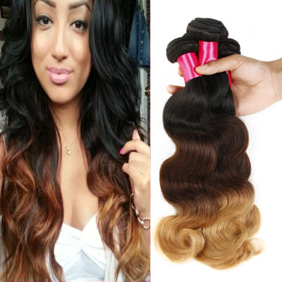 

Ombre Hair Brazilian Body Wave Extensions 3 Pcs Ombre 3 Tone T1B427 Brazilian Hair Body Wave Human Hair Weave