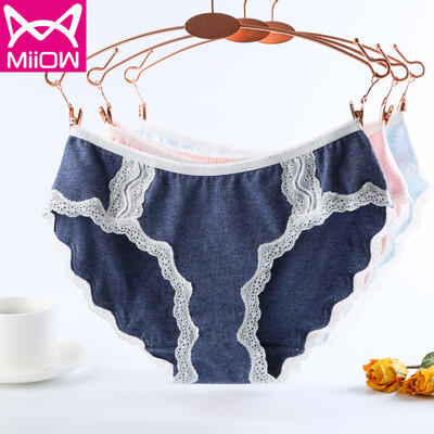 

Cat MiiOW womens underwear sexy lace side waist large size underwear womens triangle womens underwear 3 gift box sexy lace M 16080
