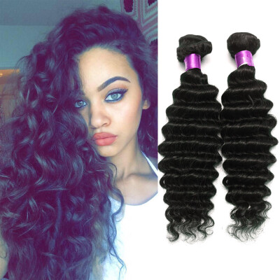 

8A unprocessed deep wave Brazilian hair extensions, 8 - 26 inch Brazilian deep wave virgin hair bundle deals, thick deep wavehair