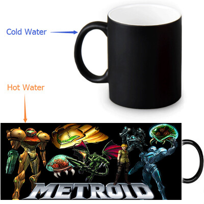 

Metroid 350ml / 12oz Heat Reveal Mug Color Change Чашка кофе Чувствительные морфинг-кружки Волшебная чашка для чайных чашек