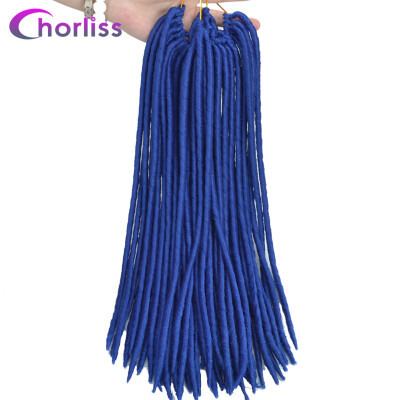 

Chorliss 18''Faux Locs Crochet Braids Hair Synthetic Braiding Hair Extensions 24 Strands/pack 100 g/pack Purple Brown Bule Color