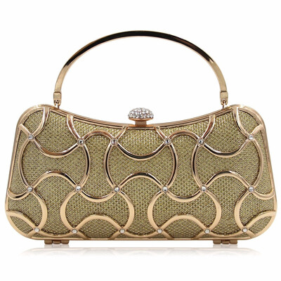 

Milisente 2018 New Design Women Bags Ladies Evening Clutch Purse Metal Gold Female Clutches Diamond Hard Case Party Bag