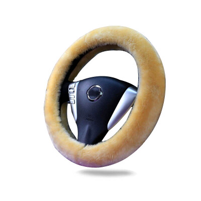 

MUNIUREN winter short plush car steering wheel cover warm&comfortable car handle car decoration set wave pattern black gray medium factory direct hair
