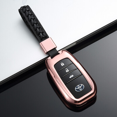 

Di Galen Toyota Key Shell New Highlander Crown Overbearing Prado Corolla Raleigh Car Key Bag Men&women Refit Metal Rose Gold Leather Keychain