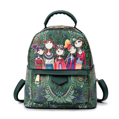 

my Love Vintage backpack Backpack Bag female female Korean art students original fashion design printing bag