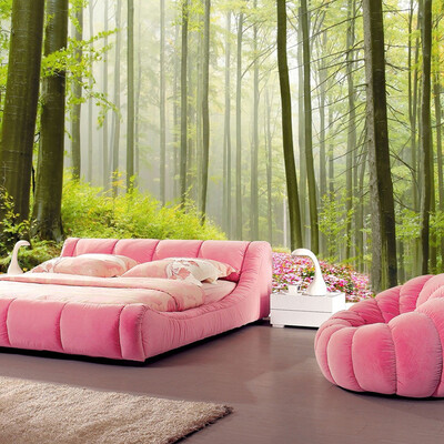 

Custom 3d mural Large mural 3D stereo TV background wallpaper living room bedroom non-woven green landscape wallpaper mural